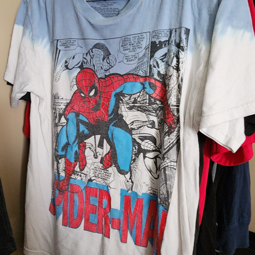 Marvel Spider-Man Short Sleeve Tee - White with Red & Blue Graphic